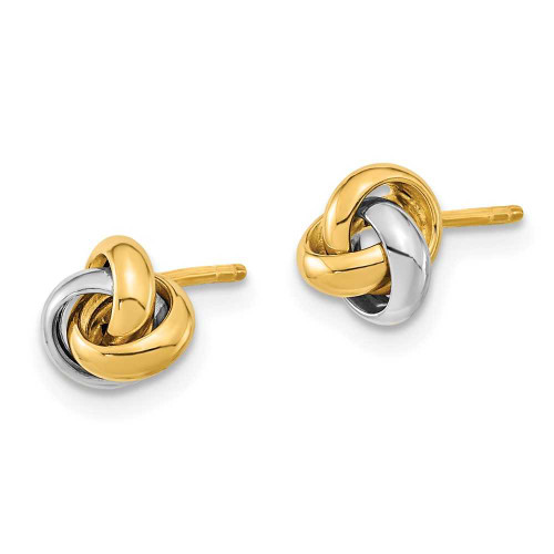 Image of 7mm 14k Two-tone Gold Polished Love Knot Stud Post Earrings TL1047TT