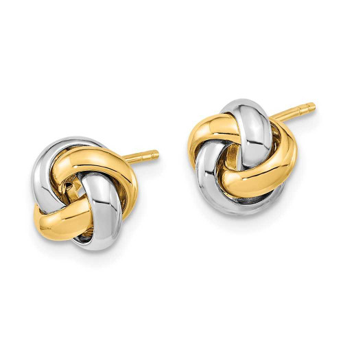 Image of 8mm 14k Two-tone Gold Polished Love Knot Stud Post Earrings TL1056TT