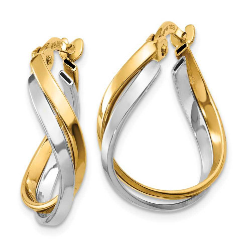 Image of 19mm 14k Two-tone Gold Polished Twisted Hoop Earrings TF678