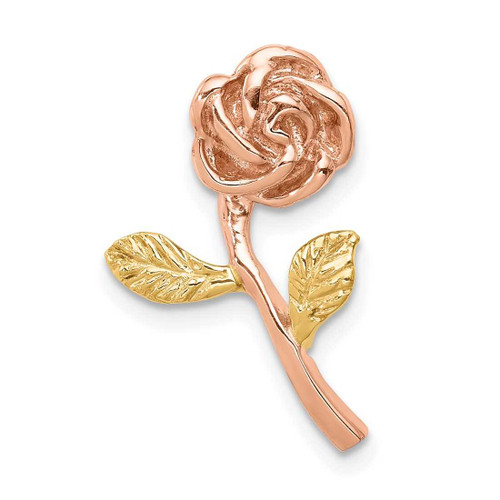 Image of 14K Two-tone Gold Rose Flower Slide Pendant D4456