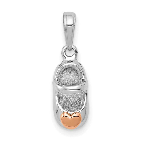 Image of 14K White & Rose Gold Baby Shoe Pendant