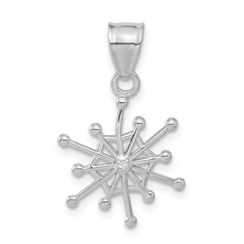 Image of 14k White Gold .01ctw Diamond Snowflake Pendant