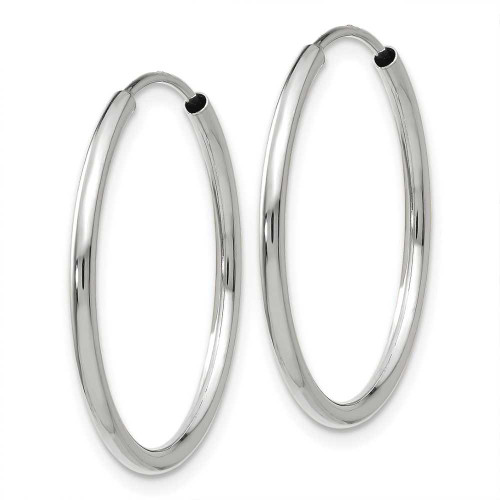 Image of 20mm 14k White Gold 1.5mm Polished Endless Hoop Earrings XY1184