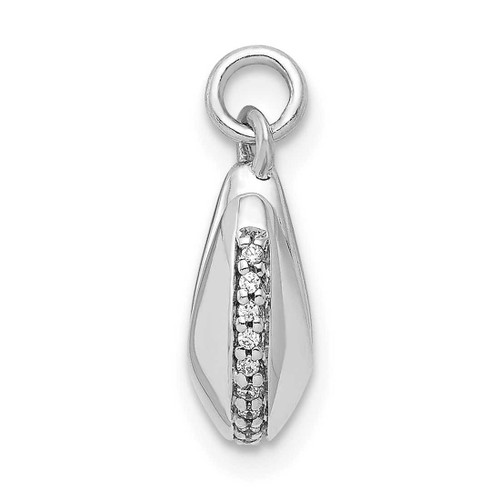 Image of 14k White Gold 1/15ctw Diamond Fortune Cookie Charm