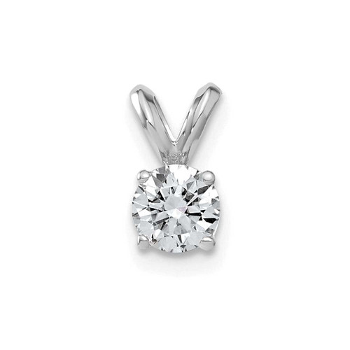 Image of 14K White Gold 1/2ct. 5.0mm Round G H I True Light Moissanite Solitaire Pendant