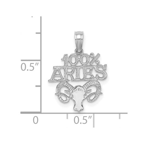 Image of 14K White Gold 100% ARIES Pendant