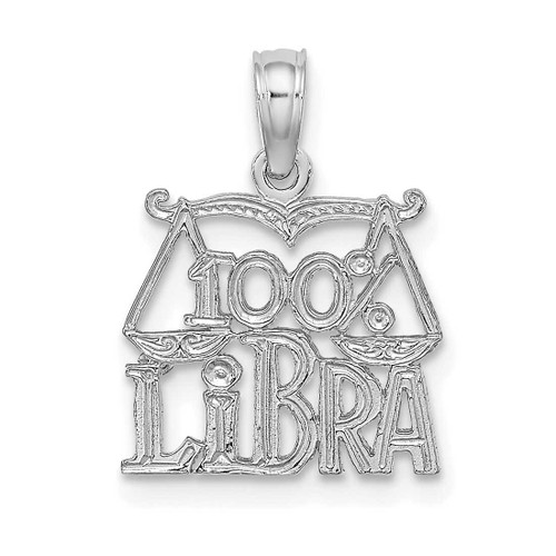 Image of 14K White Gold 100% LIBRA Pendant