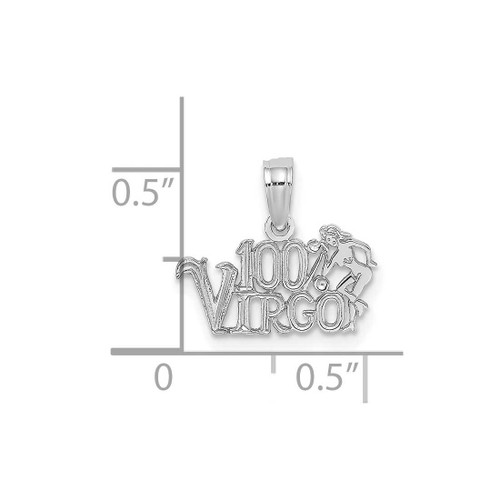 Image of 14K White Gold 100% VIRGO Pendant