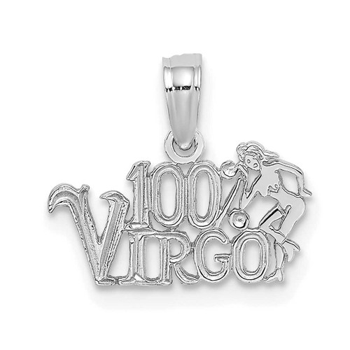 Image of 14K White Gold 100% VIRGO Pendant