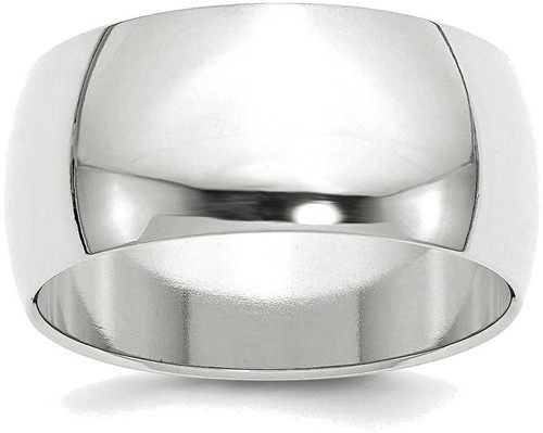 Image of 14K White Gold 10mm Half Round Band Ring