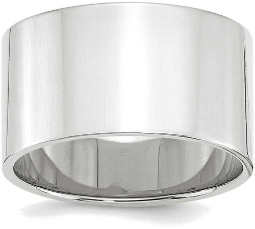 Image of 14K White Gold 12mm Lightweight Flat Band Ring