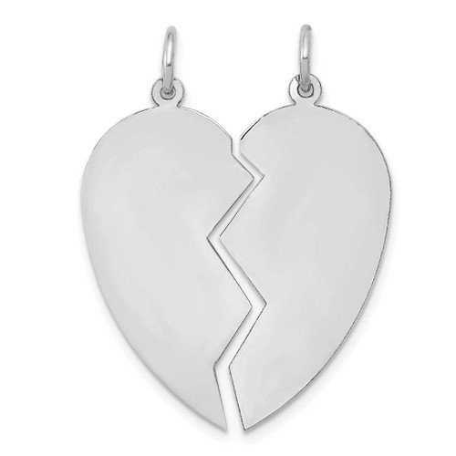 Image of 14K White Gold 2 piece Heart Pendant