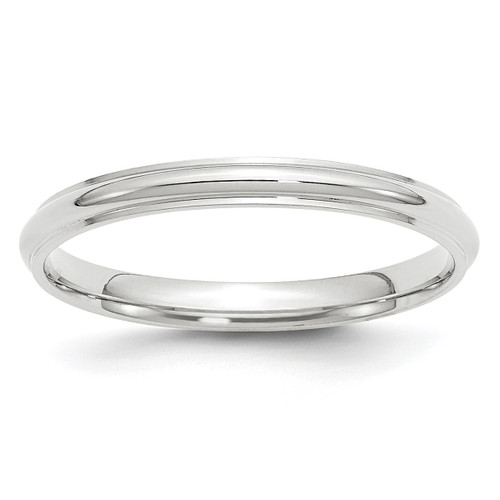 Image of 14K White Gold 2.5mm Half Round with Edge Band Ring