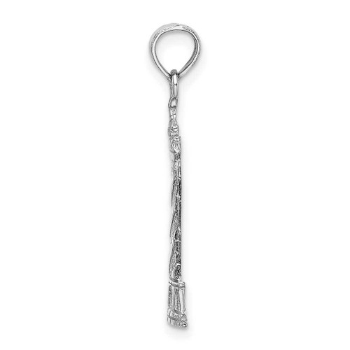 Image of 14k White Gold 2-D Cape Hatteras Lighthouse Pendant