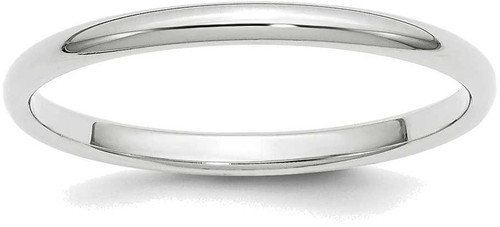 Image of 14K White Gold 2mm Half Round Band Ring