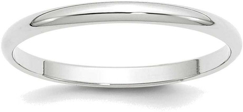 Image of 14K White Gold 2mm Lightweight Half Round Band Ring