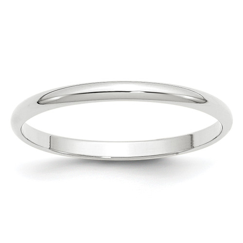 Image of 14K White Gold 2mm Lightweight Half Round Band Ring