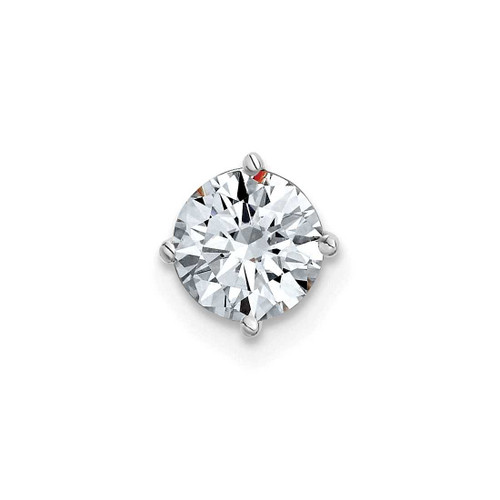 Image of 14K White Gold 3/4ct. 6.0mm Round D E F Pure Light Moissanite Solitaire Slide Pendant