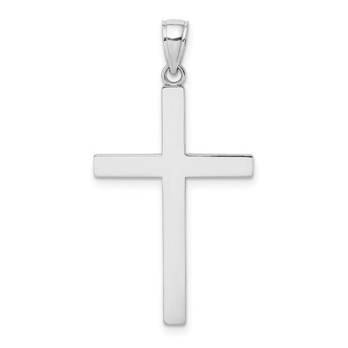 Image of 14k White Gold 3-D Polished Stick Cross Pendant