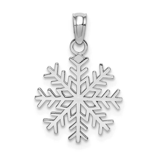 Image of 14k White Gold 3-D Snowflake Pendant