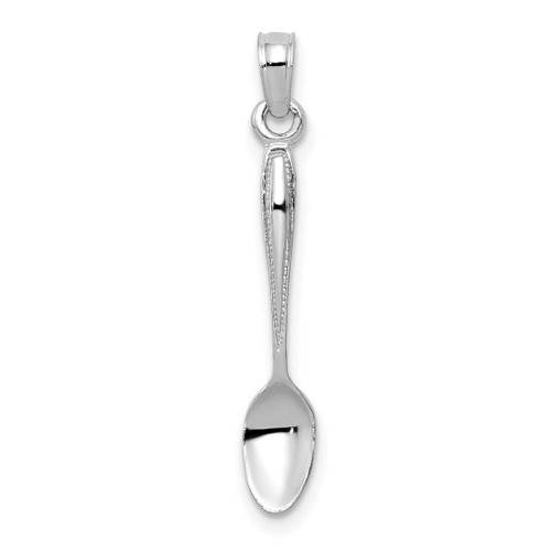 Image of 14K White Gold 3-D Table Spoon Pendant