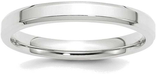 Image of 14K White Gold 3mm Bevel Edge Comfort Fit Band Ring