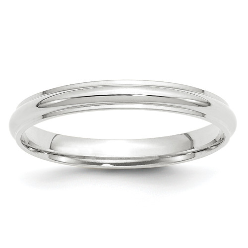 Image of 14K White Gold 3mm Half Round with Edge Band Ring