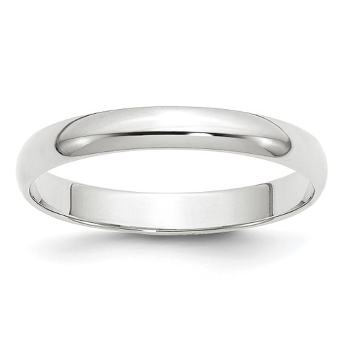 Image of 14K White Gold 3mm Lightweight Half Round Band Ring