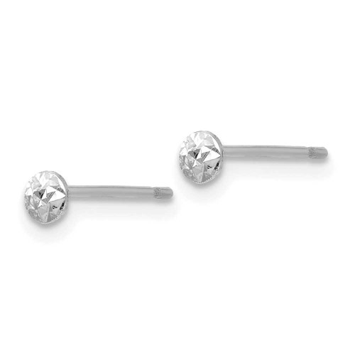 Image of 3mm 14k White Gold 3mm Puff Circle Stud Earrings