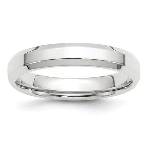 Image of 14K White Gold 4mm Bevel Edge Comfort Fit Band Ring