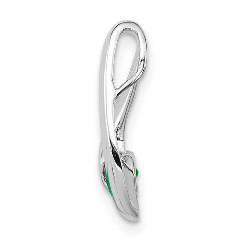 Image of 14K White Gold 4mm Emerald Pendant