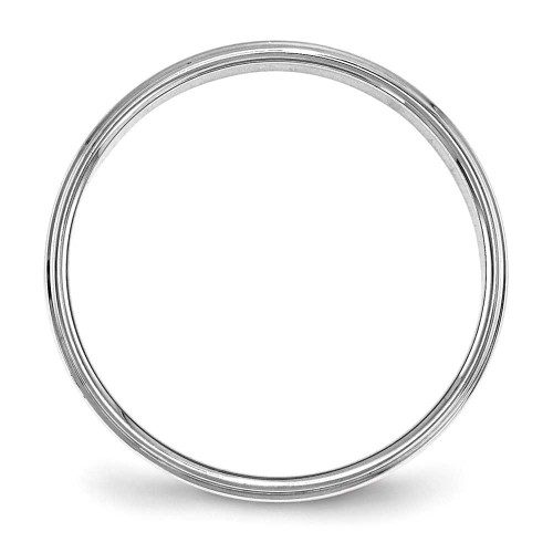 Image of 14K White Gold 4mm Flat with Step Edge Band Ring