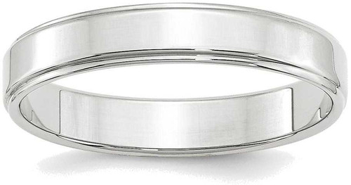Image of 14K White Gold 4mm Flat with Step Edge Band Ring