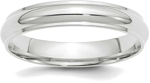 Image of 14K White Gold 4mm Half Round with Edge Band Ring