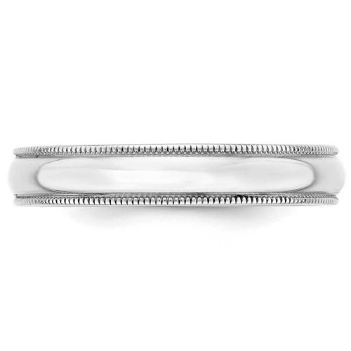 Image of 14K White Gold 4mm Lightweight Milgrain Half Round Band Ring