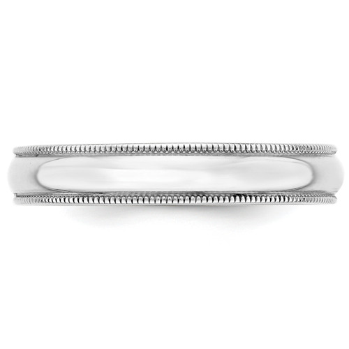 Image of 14K White Gold 4mm Lightweight Milgrain Half Round Band Ring