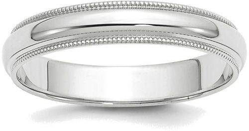 Image of 14K White Gold 4mm Milgrain Band Ring