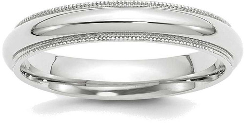 Image of 14K White Gold 4mm Milgrain Comfort Fit Band Ring
