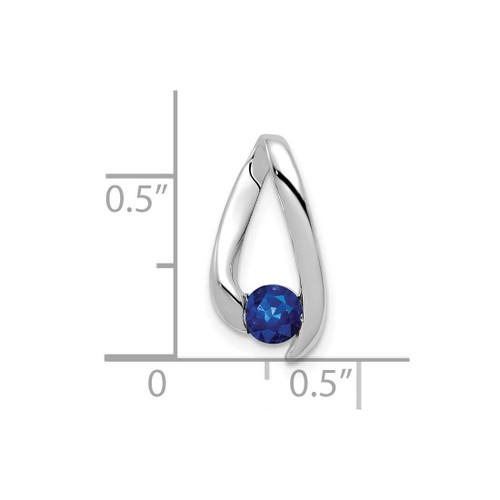 Image of 14K White Gold 4mm Sapphire Pendant