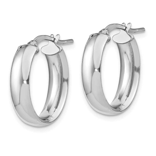 Image of 19.6mm 14K White Gold 5.75mm Polished Oval Hoop Earrings