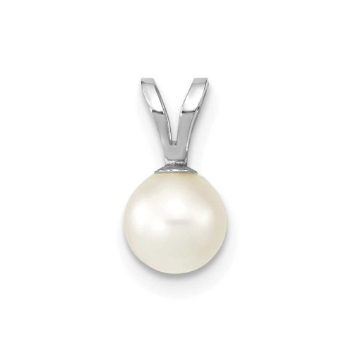 Image of 14K White Gold 5-6mm Round White Saltwater Akoya Pendant