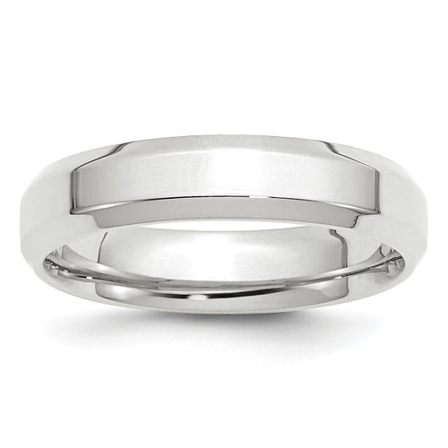 Image of 14K White Gold 5mm Bevel Edge Comfort Fit Band Ring