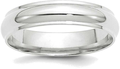 Image of 14K White Gold 5mm Half Round with Edge Band Ring