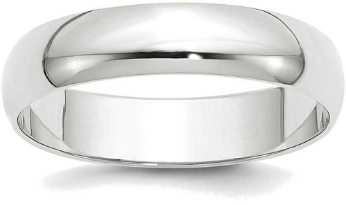 Image of 14K White Gold 5mm Lightweight Half Round Band Ring