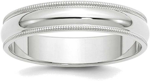 Image of 14K White Gold 5mm Milgrain Band Ring