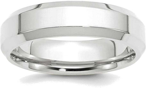 Image of 14K White Gold 6mm Bevel Edge Comfort Fit Band Ring