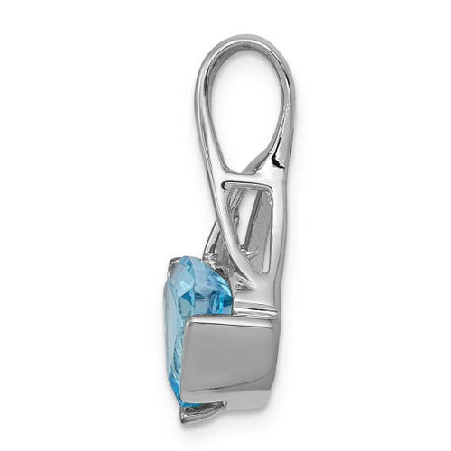 Image of 14K White Gold 8mm Blue Topaz Pendant