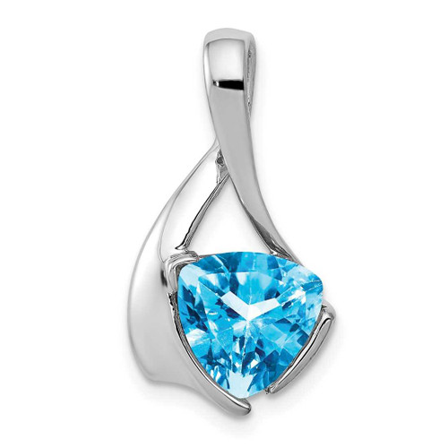 Image of 14K White Gold 8mm Blue Topaz Pendant