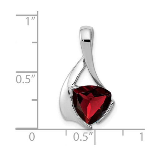 Image of 14K White Gold 8mm Garnet Pendant