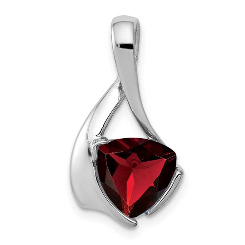 Image of 14K White Gold 8mm Garnet Pendant